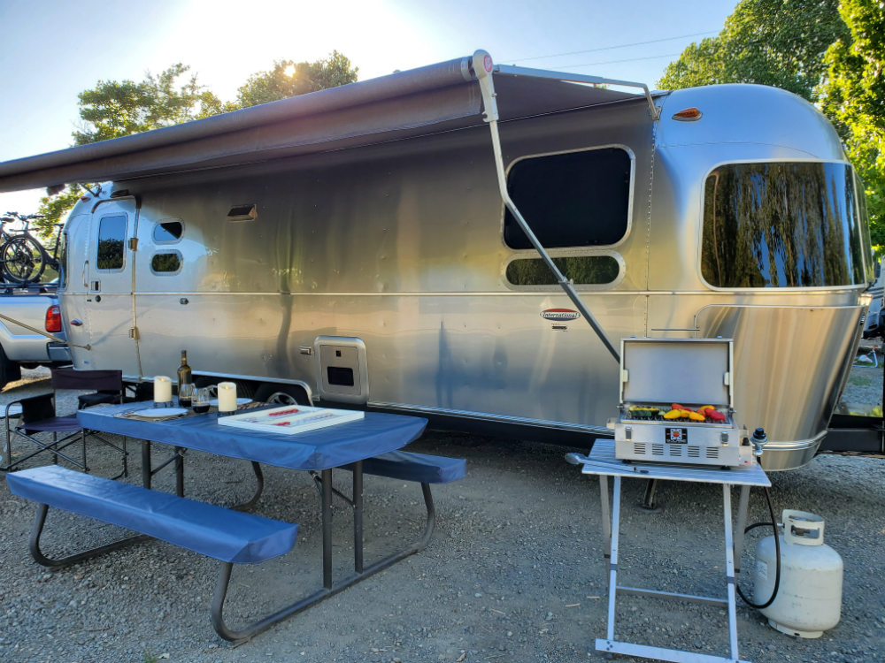 Solaire Portable with Airstream Trailer